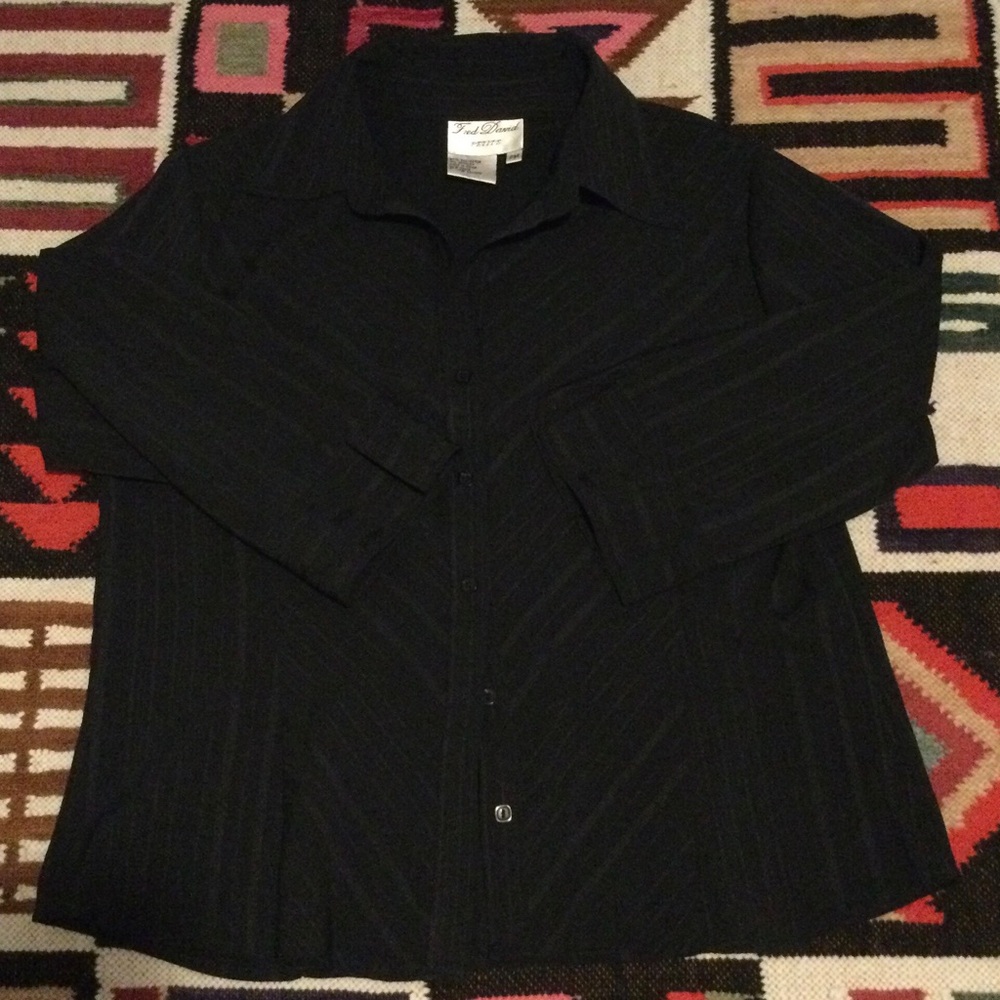 Fred David Black Pinstripe Button-Up Shirt